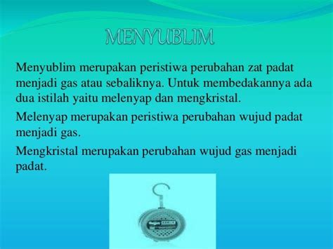 Menyublim Adalah Perubahan Lakaran