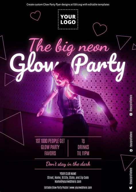 Glow Party Flyer Templates To Customize