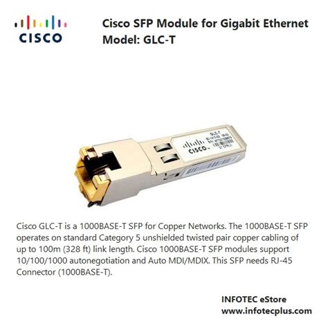 Cisco Glc T Sfp Gigabit Ethernet Module Base T Infotec Estore