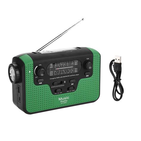 Radio Solaire Fm Am Sw Manivelle Musique Tf Bluetooth Compatible