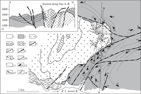 Structural Geological Map And Cross Section Of The Site In The Download Scientific Diagram