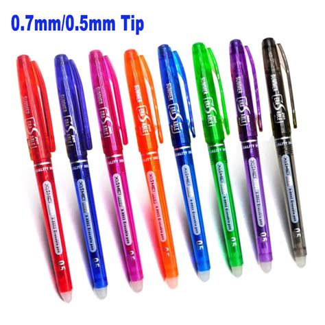 Delvtch 8pcs Set Erasable Gel Pen 0 7mm 0 5mm Bullet Tip 8 Color Ink