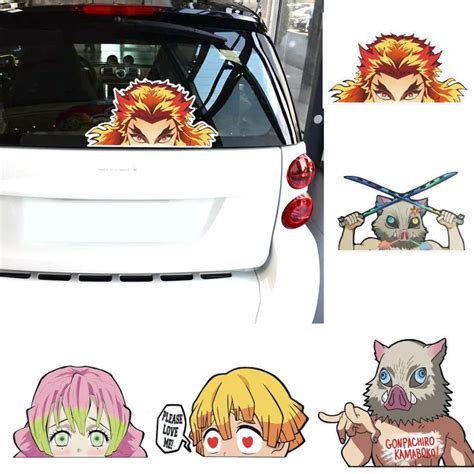 Hot W Demon Slayer Kimetsu No Yaiba Anime Car Accessories Rengoku