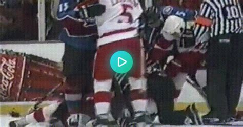 One Of The Greatest Nhl Fights Of All Time Avs Vs Red Wings  On Imgur