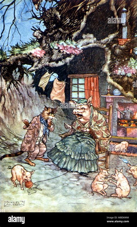 Aesop S Fables The Eagle The Cat And The Sow Illustration By Charles Folkard To Aesop S