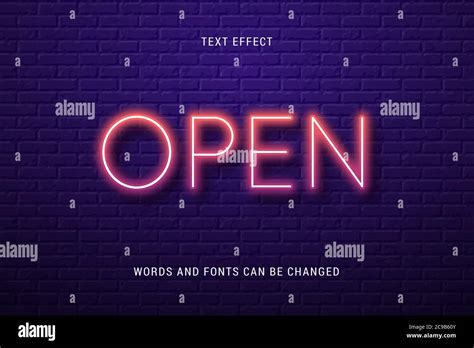 Neon Text Effect Stock Vector Images Alamy