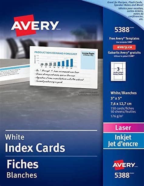 Avery Printable Index Cards With Sure Feed Technology X White