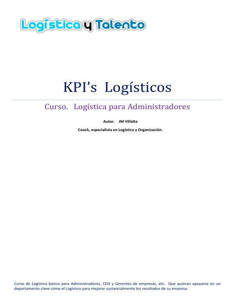 KPI Indicadores Logisticos