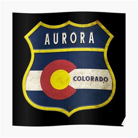 Póster Diseño Del Escudo De Armas De Aurora Colorado De Rocky2018