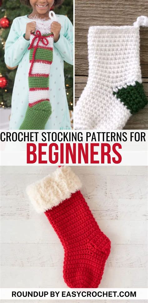 4 Easy Crochet Christmas Stocking Patterns For Beginners Easy Crochet