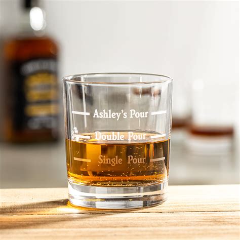 Personalized 10oz Pour Line Whiskey Glass With Engraved Name Father S