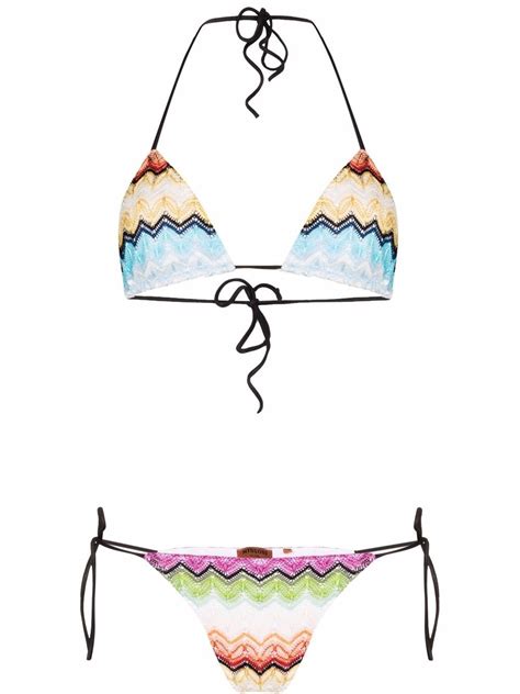 Missoni Zigzag Print Triangle Cup Bikini Set Farfetch