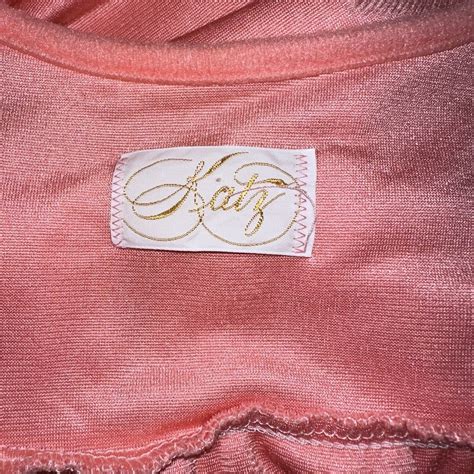 Vtg 70 S KATZ Embroidered Peach Robe House Coat Zip F Gem