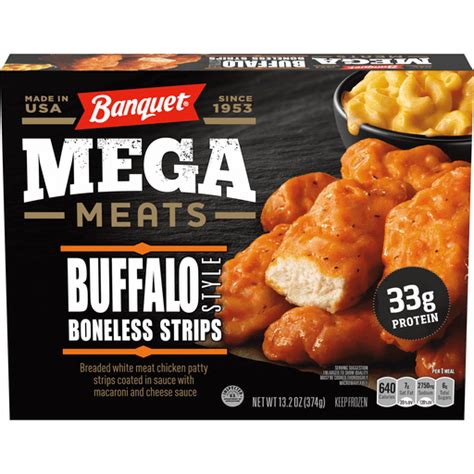 Banquet Mega Meats Buffalo Style Chicken Strips With Mac Cheese