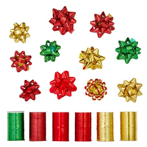 For Living Traditional Holiday Bows & Ribbon Spool Set, 30pc | Party City