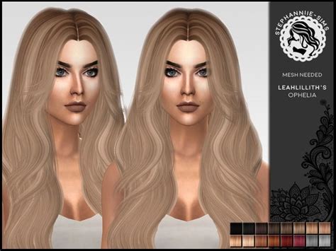 The Sims Resource Leahlillith S Ophelia Hair Retextured By Stephanniie