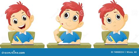 Cartoon Boy Studying Vector Illustration | CartoonDealer.com #74888224