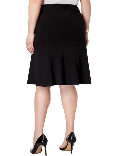 Nine West Womens Plus Stretch Knee Length Flare Skirt Ad Stretch