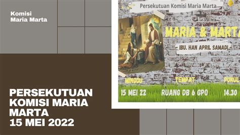 Persekutuan Komisi Maria Marta Maria Marta Gereja Presbyterian