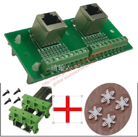 Rj45 Breakout Board With 2 Rj45 Jacks And 2 8pins Terminal Blocks With