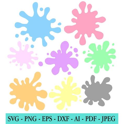 Pastel Paint Splatter Svg Bundle Paint Splats Svg Paint S Inspire