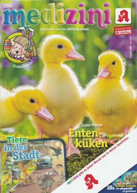 NEU MEDIZINI 4 2022 Kinder Zeitschrift Poster Enten Küken Tiere in der