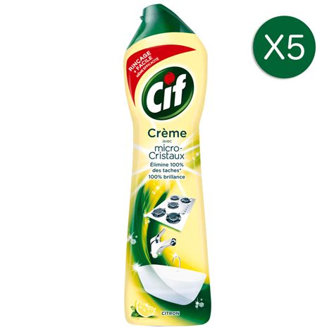 5x500ml Crèmes à Récurer Multi surfaces Cif Citron Fraîcheur Propreté