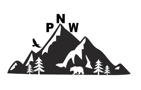 Pnw Pacific Northwest Mountains Decal Etsy