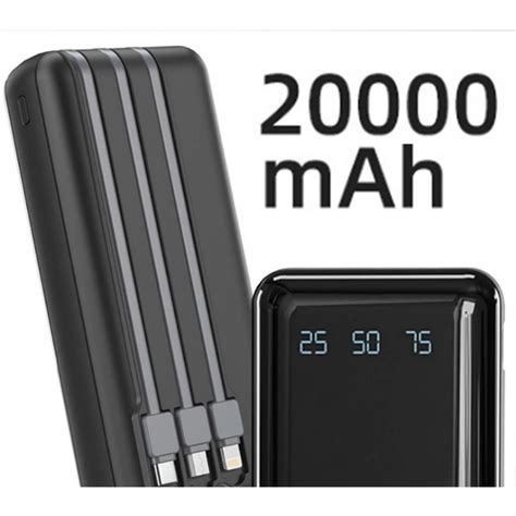 Celular Com Bateria De 20000mah - Carregador Portátil Celular 20000mah Bateria Externa tipo C V8 e IOS ...