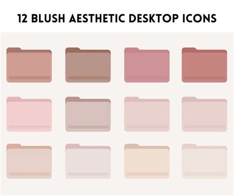 Desktop Folder Icons Aesthetic Blush Neutrals Compatible | Etsy Desktop ...