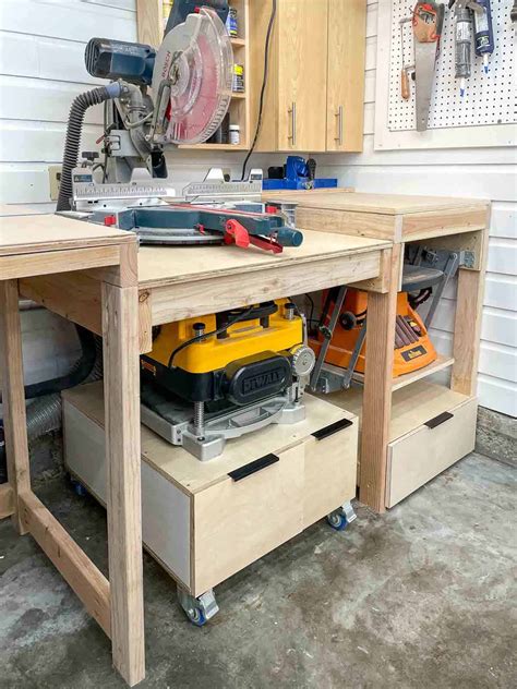 7 DIY Miter Saw Table Plans for your Workshop - The Handyman's Daughter