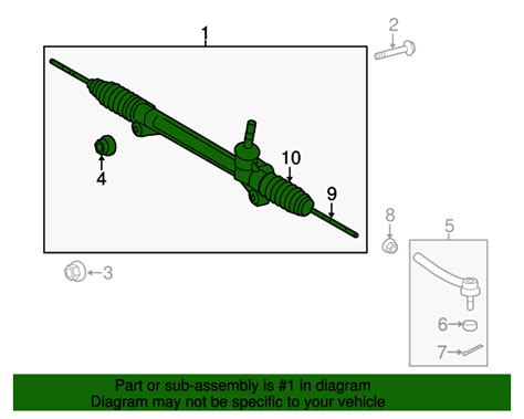 45510 0e042 Rack And Pinion Assembly 2014 2019 Toyota Highlander