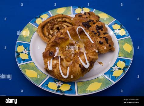 a plate of Danish pastries Stock Photo - Alamy