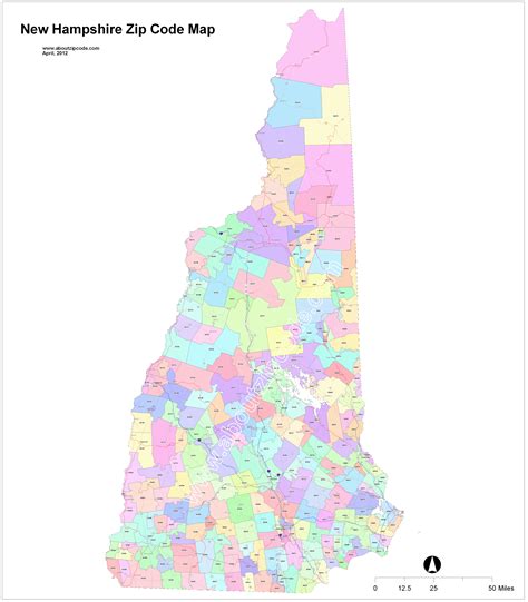 Printable Zip Code Map New Hampshire