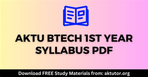 Aktu Btech 1st Year Syllabus Download Pdf Aktutor