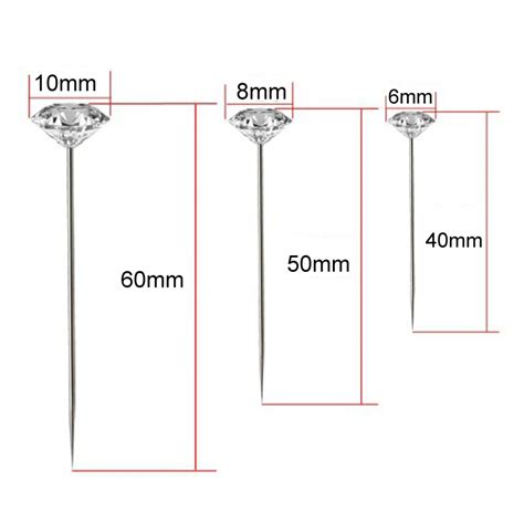 1 Pude Ko 50 100Pcs Szpilki Ze Stopu Przejrzysty Diament Szpilki DIY