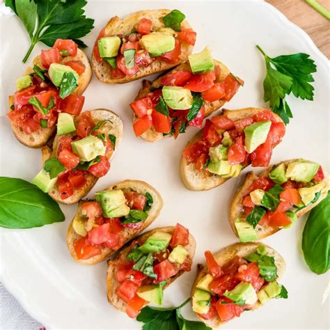 Tomato Avocado Bruschetta Babaganosh