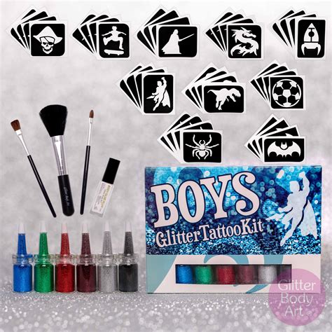 Boys Glitter Tattoo Kit - Temporary Tattoo Store