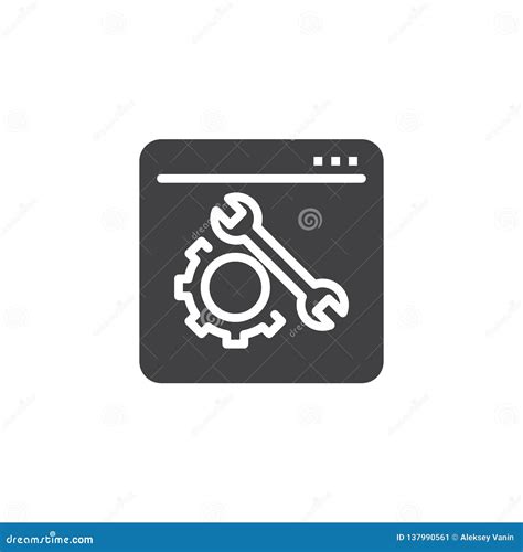 Icono Del Vector De La Configuración De Los Ajustes De La Página Web