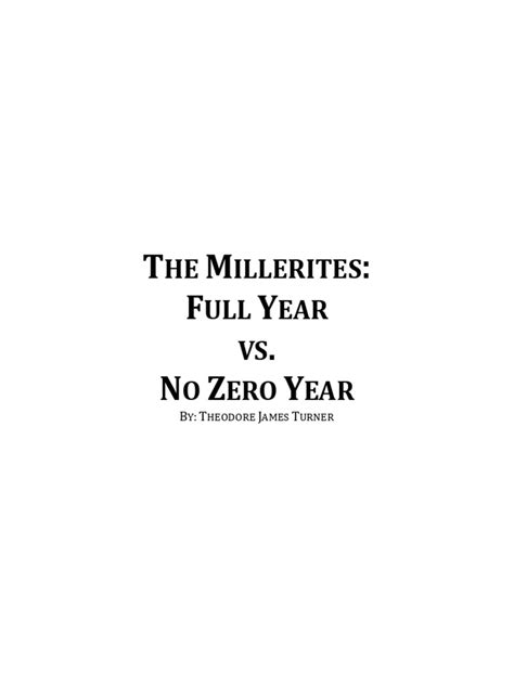 The Millerites Full Year No Zero Year 1 Download Free Pdf Numbers