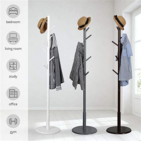 Vlush Sturdy Wooden Coat Rack Stand Entryway Hall Tree Coat Tree With