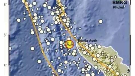 Gempa Bumi Guncang Barat Daya Banda Aceh Malam Ini Magnitudo 5 5 BMKG