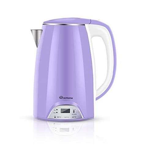 Echome Electric Kettle 17l 360 Cordless Jug Stainless Steel Led 1800w Purple Uk