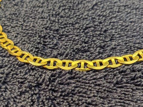 6mm 14k Solid Yellow Gold Mariner Chain Necklace Rci Mark 205 Etsy