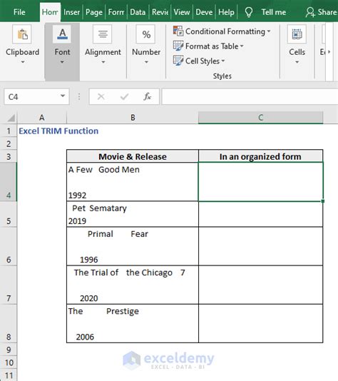 How To Use Trim Function In Excel For Multiple Cells Printable Online