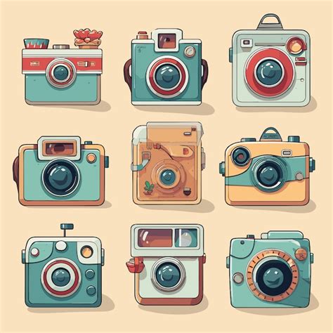 Premium Vector | Vector cute illustration photo camera collection