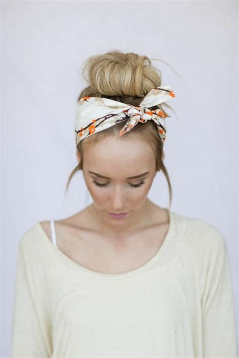 Easy Bun Hairstyles Bandana Hairstyles Pretty Hairstyles Style