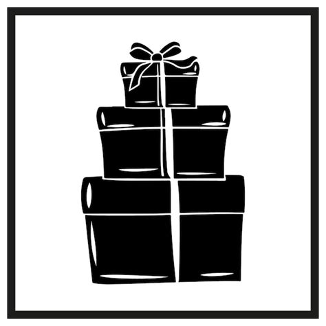 Icono De Silueta De Las Cajas De Regalos Vector Premium