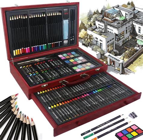 JIEHUA Kit De Dibujo Professional Art Set 140 Piezas Kit De Pintura