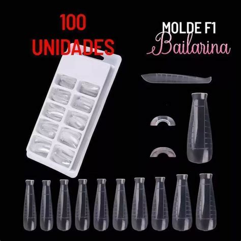 Kit Molde F1 Bailarina Unhas Em Gel 100 Unidades